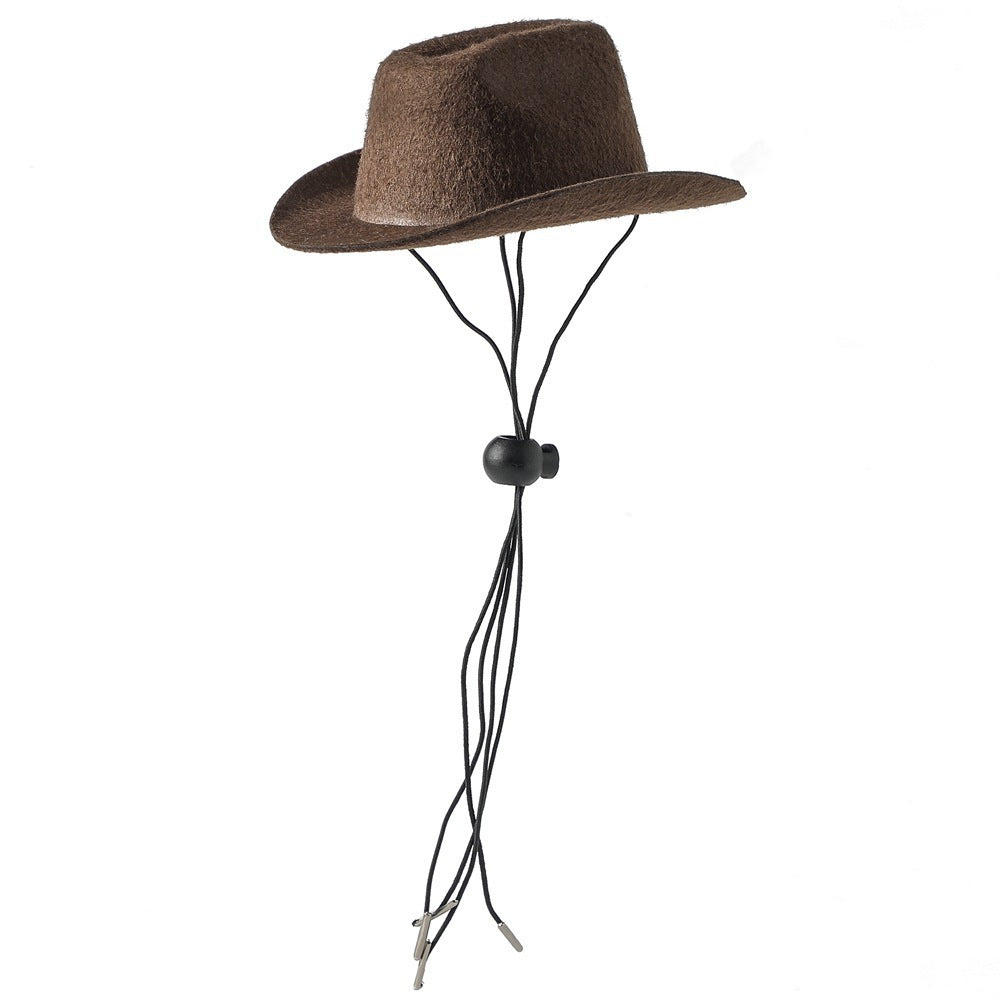 HKM-136147 Pet Cowboy Hat for Dogs and Cats - Adjustable Monochrome Design in Various Colors