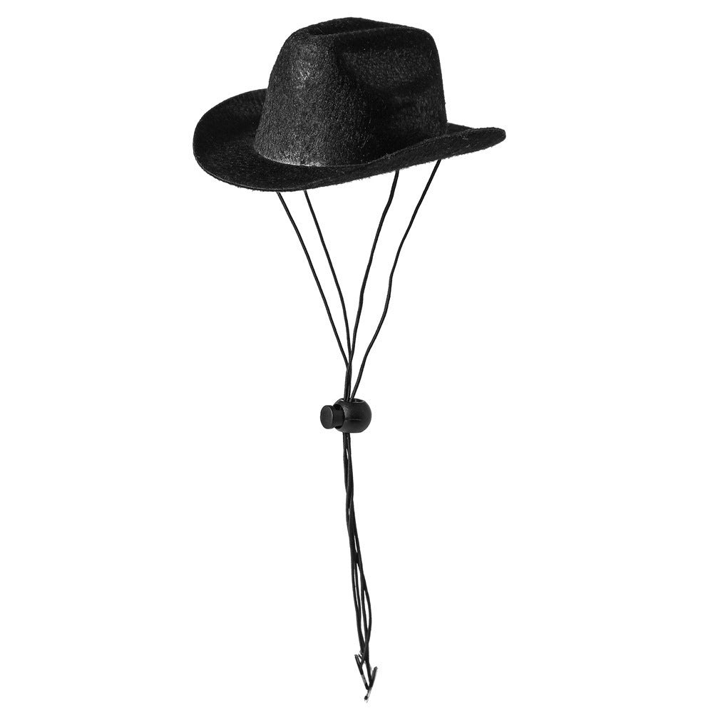 HKM-136147 Pet Cowboy Hat for Dogs and Cats - Adjustable Monochrome Design in Various Colors