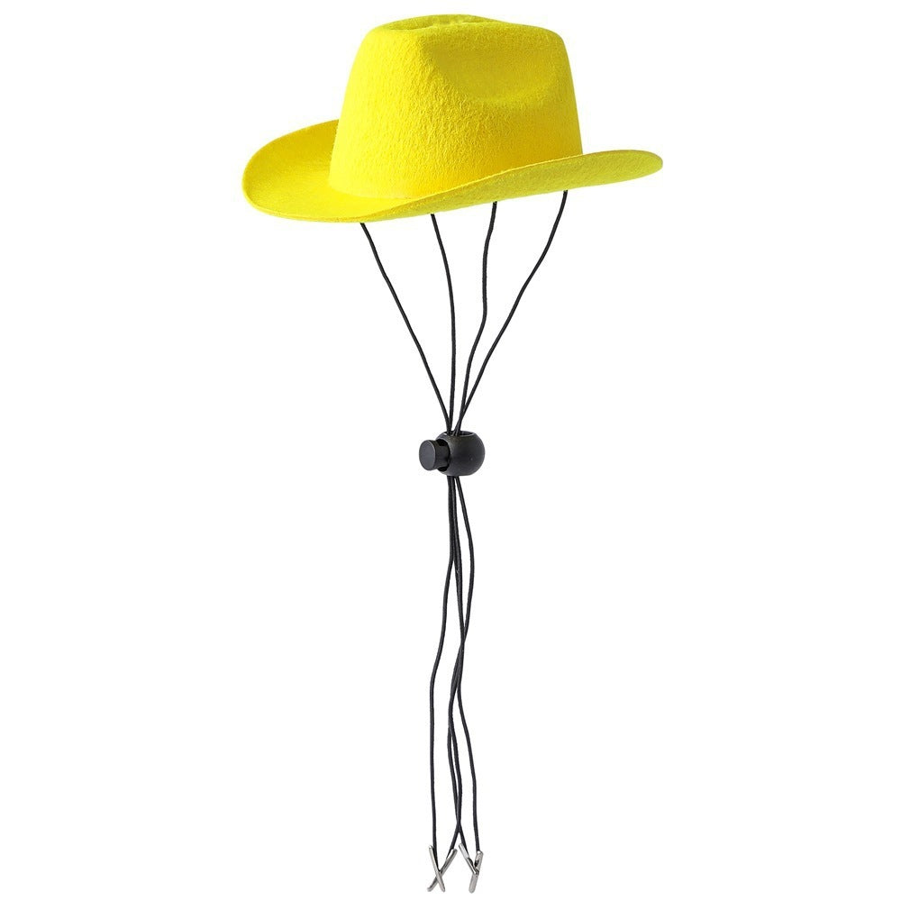 HKM-136147 Pet Cowboy Hat for Dogs and Cats - Adjustable Monochrome Design in Various Colors