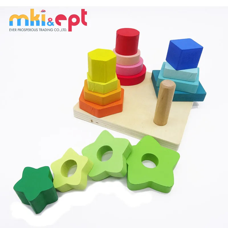 HKM-136275 Wooden Shape Sorter Toy for Kids – Montessori Educational Block Toy for Ages 2 to 4