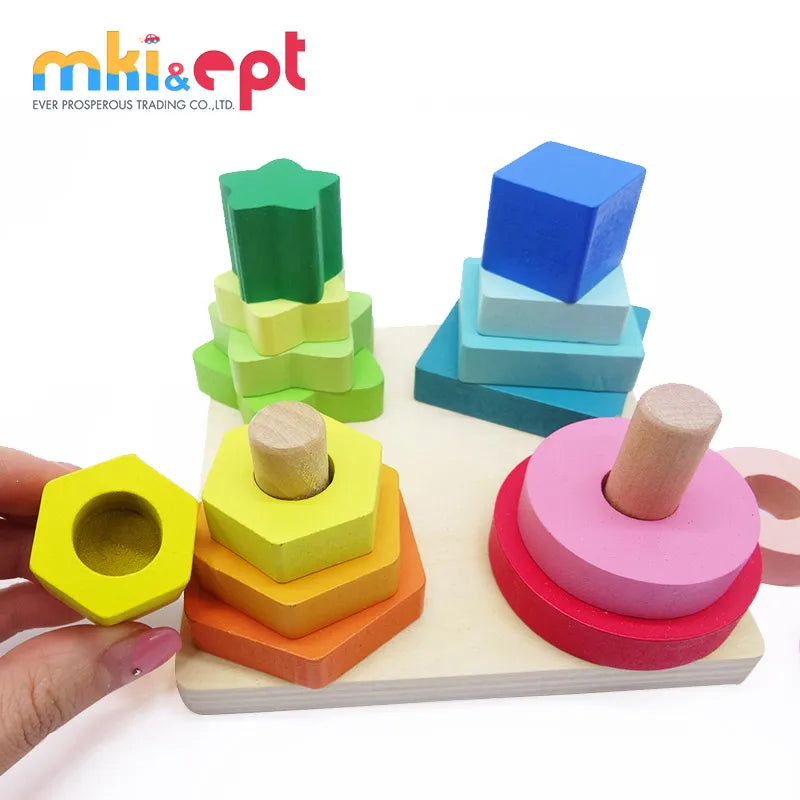 HKM-136275 Wooden Shape Sorter Toy for Kids – Montessori Educational Block Toy for Ages 2 to 4