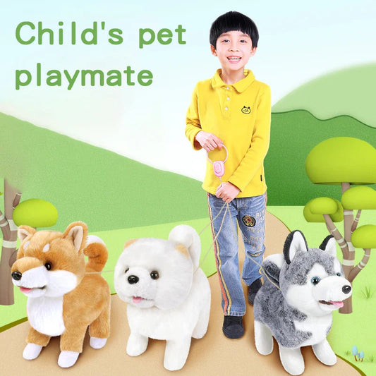 KTX-136723 Interactive Walking Plush Corgi Doll Toy for Kids, Soft Comfortable Cuddle Pet, Perfect for Ages 0-13 Years