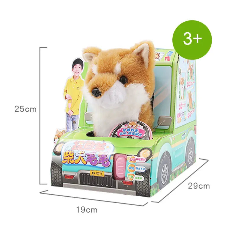 KTX-136723 Interactive Walking Plush Corgi Doll Toy for Kids, Soft Comfortable Cuddle Pet, Perfect for Ages 0-13 Years