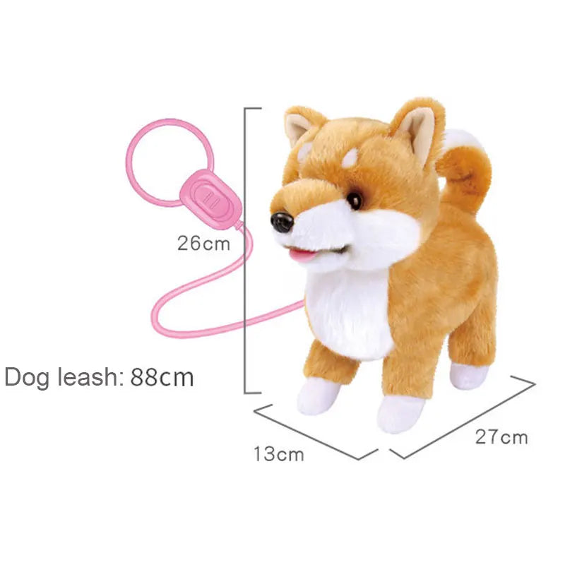 KTX-136723 Interactive Walking Plush Corgi Doll Toy for Kids, Soft Comfortable Cuddle Pet, Perfect for Ages 0-13 Years