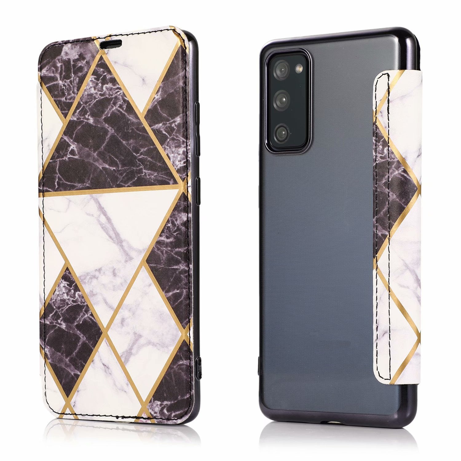 HKM-136723 Marble Hot Stamping Leather Flip Case for Samsung Galaxy S20, S21, S20FE, NOTE20, A51, A21S