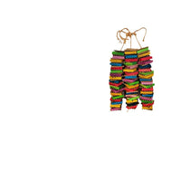 HKM-136723 Wooden Bird Gnawing Toy with Building Blocks and Three Strings