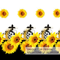 HKM-136787 Sunflower Microfiber Duvet Cover Set with Pillow Shams - Available in Twin, Full, Queen, King Sizes