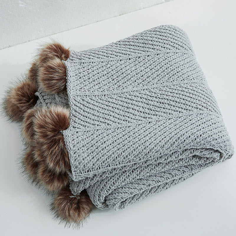 HKM-136787 Super Soft Chenille Office Nap Blanket - Polyester Fiber, 130x160CM, Available in Multiple Colors