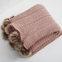 HKM-136787 Super Soft Chenille Office Nap Blanket - Polyester Fiber, 130x160CM, Available in Multiple Colors