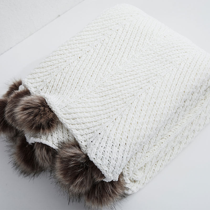 HKM-136787 Super Soft Chenille Office Nap Blanket - Polyester Fiber, 130x160CM, Available in Multiple Colors