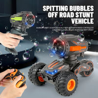 HKM-137043 Remote Control Bubble Blower Stunt Car Toy with Transforming Features for Ages 5 and Up