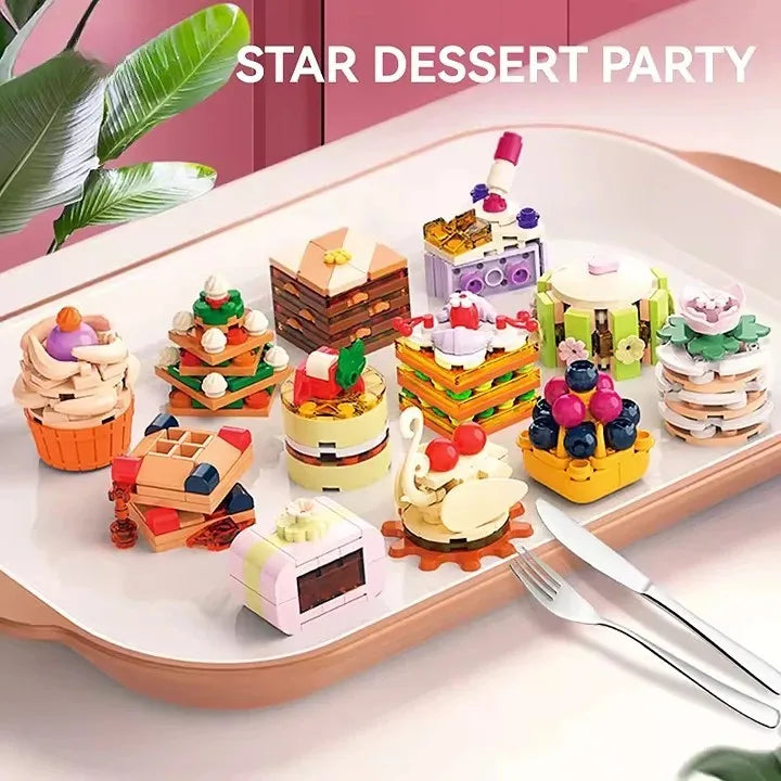 Afternoon Tea Building Block Set - 50 Piece Decorative Toy for Creative Play