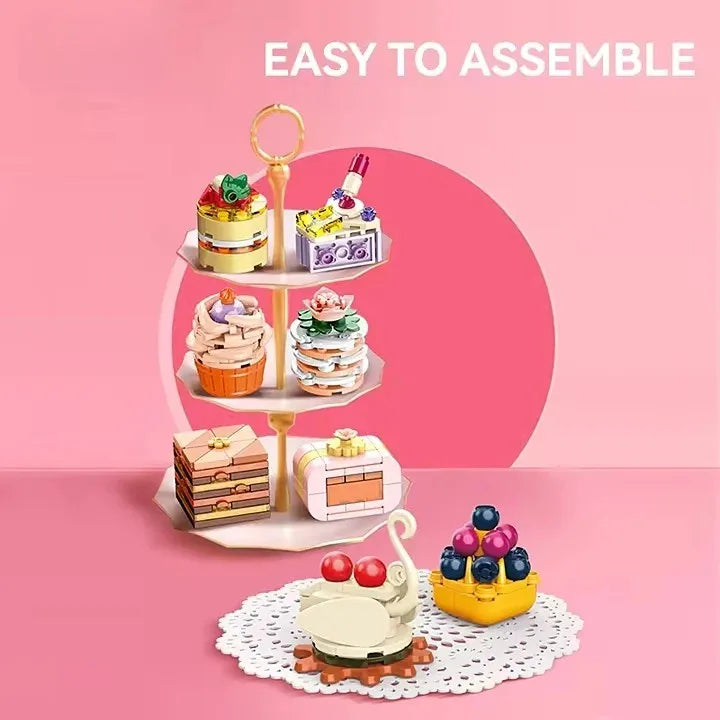 Afternoon Tea Building Block Set - 50 Piece Decorative Toy for Creative Play