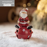 HKM-137747 Nordic Painted Iron Bell Pendant - Santa Claus, Snowman, and Elk Designs