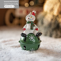 HKM-137747 Nordic Painted Iron Bell Pendant - Santa Claus, Snowman, and Elk Designs