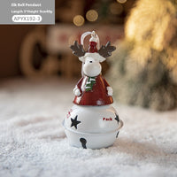 HKM-137747 Nordic Painted Iron Bell Pendant - Santa Claus, Snowman, and Elk Designs