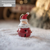 HKM-137747 Nordic Painted Iron Bell Pendant - Santa Claus, Snowman, and Elk Designs