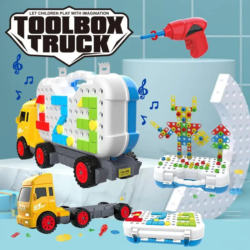 KTX-137875 Creative Building Block Car Set for Children - Multi-Shape Splicing Educational Toys, Ages 3+