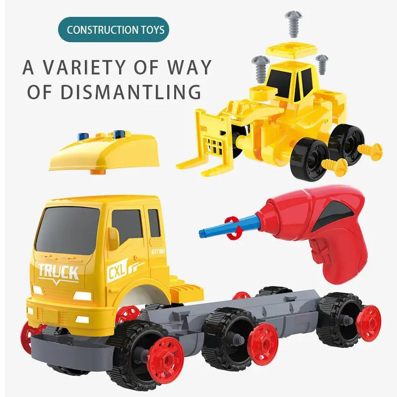 KTX-137875 Creative Building Block Car Set for Children - Multi-Shape Splicing Educational Toys, Ages 3+