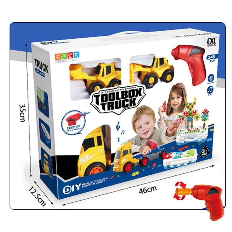 KTX-137875 Creative Building Block Car Set for Children - Multi-Shape Splicing Educational Toys, Ages 3+