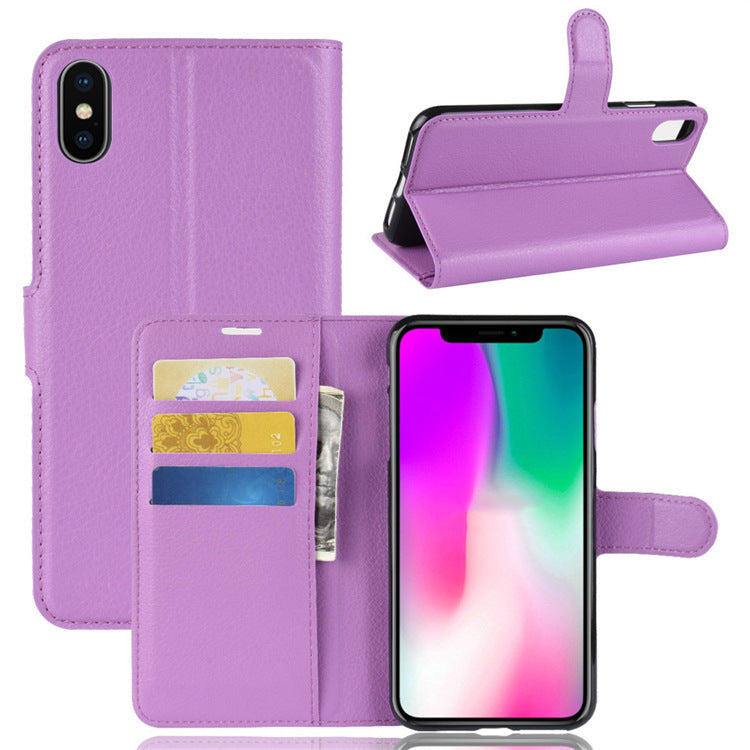 HKM-137875 Litchi Grain Leather Case for iPhone 5 to iPhone 13 Models in Multiple Colors