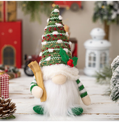 HKM-138067 Princess Doll Christmas Decoration with Lights and Sequined Hats - 30x16x10cm