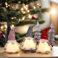 HKM-138067 Princess Doll Christmas Decoration with Lights and Sequined Hats - 30x16x10cm