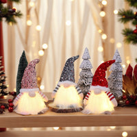 HKM-138067 Princess Doll Christmas Decoration with Lights and Sequined Hats - 30x16x10cm
