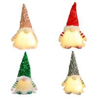 HKM-138067 Princess Doll Christmas Decoration with Lights and Sequined Hats - 30x16x10cm