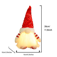 HKM-138067 Princess Doll Christmas Decoration with Lights and Sequined Hats - 30x16x10cm