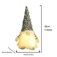 HKM-138067 Princess Doll Christmas Decoration with Lights and Sequined Hats - 30x16x10cm