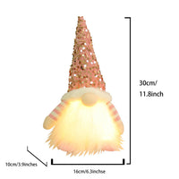HKM-138067 Princess Doll Christmas Decoration with Lights and Sequined Hats - 30x16x10cm