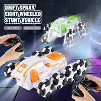 HKM-138195 Remote Control Swing Arm Stunt Truck - 2.4GHz 8 Wheel RC Car for Indoor & Outdoor Fun