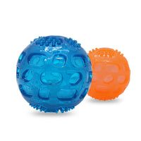 HKM-138387 Dog Toy Ball Pet Squeak Ball Waterproof Sound Toys Rubber Teeth Clean Balls For Small Medium Large Dogs Pet Orange Blue GREEN