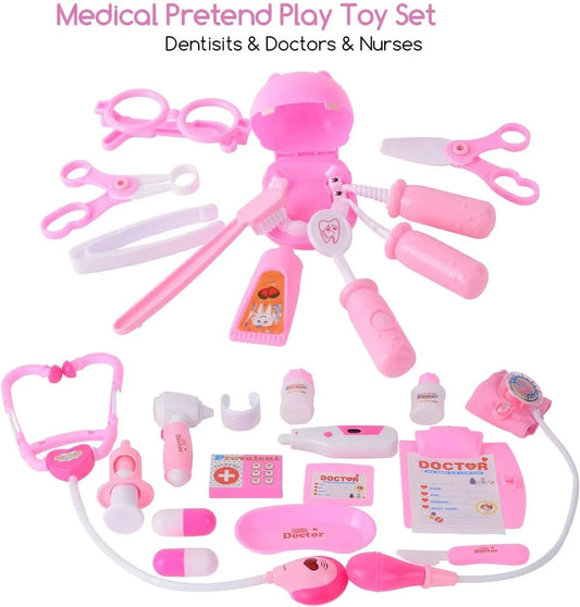HKM-138451 39-Piece Educational Doctor Play Set for Kids Aged 2-7, Includes Dental Tools, ABS Plastic, Unisex