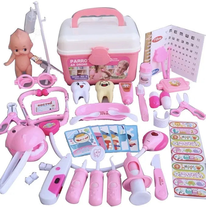 HKM-138451 39-Piece Educational Doctor Play Set for Kids Aged 2-7, Includes Dental Tools, ABS Plastic, Unisex