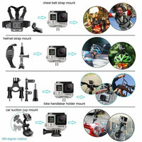HKM-138515 Universal Sports Camera Accessory Kit with Chest Strap, Head Mount, Helmet Mount, and more
