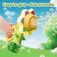 HKM-138579 Colorful Electric Flower Bubble Maker with Seven Dancing Colors for Ages 5 and Up