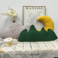 HKM-138579 Cute Cotton Doll Nap Pillow for Babies – Soft Moon, Mountain, and Cloud Shapes for Comfort and Decor