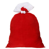 HKM-138579 Red Plush Santa Claus Large Holiday Gift Backpack Bag, 50x100cm