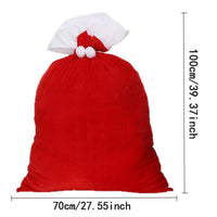 HKM-138579 Red Plush Santa Claus Large Holiday Gift Backpack Bag, 50x100cm
