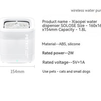 HKM-138643 Wireless Pet Water Dispenser with 5 Replacement Filters for Dogs and Cats