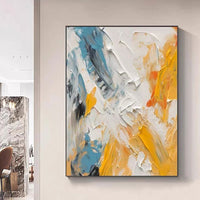 HKM-138707 Hand-Painted Abstract Oil Painting on Canvas - Vertical Modern Wall Art for Living Room and Home Decor