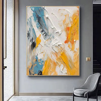 HKM-138707 Hand-Painted Abstract Oil Painting on Canvas - Vertical Modern Wall Art for Living Room and Home Decor
