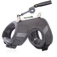 HKM-138771 Adjustable Reflective Mesh Dog Harness with Traction Rope - Available in Multiple Colors