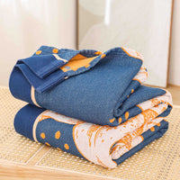 HKM-138771 Cotton Gauze Towel Blanket - 200x230 cm Versatile Nap and Sofa Throw for Summer