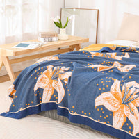 HKM-138771 Cotton Gauze Towel Blanket - 200x230 cm Versatile Nap and Sofa Throw for Summer