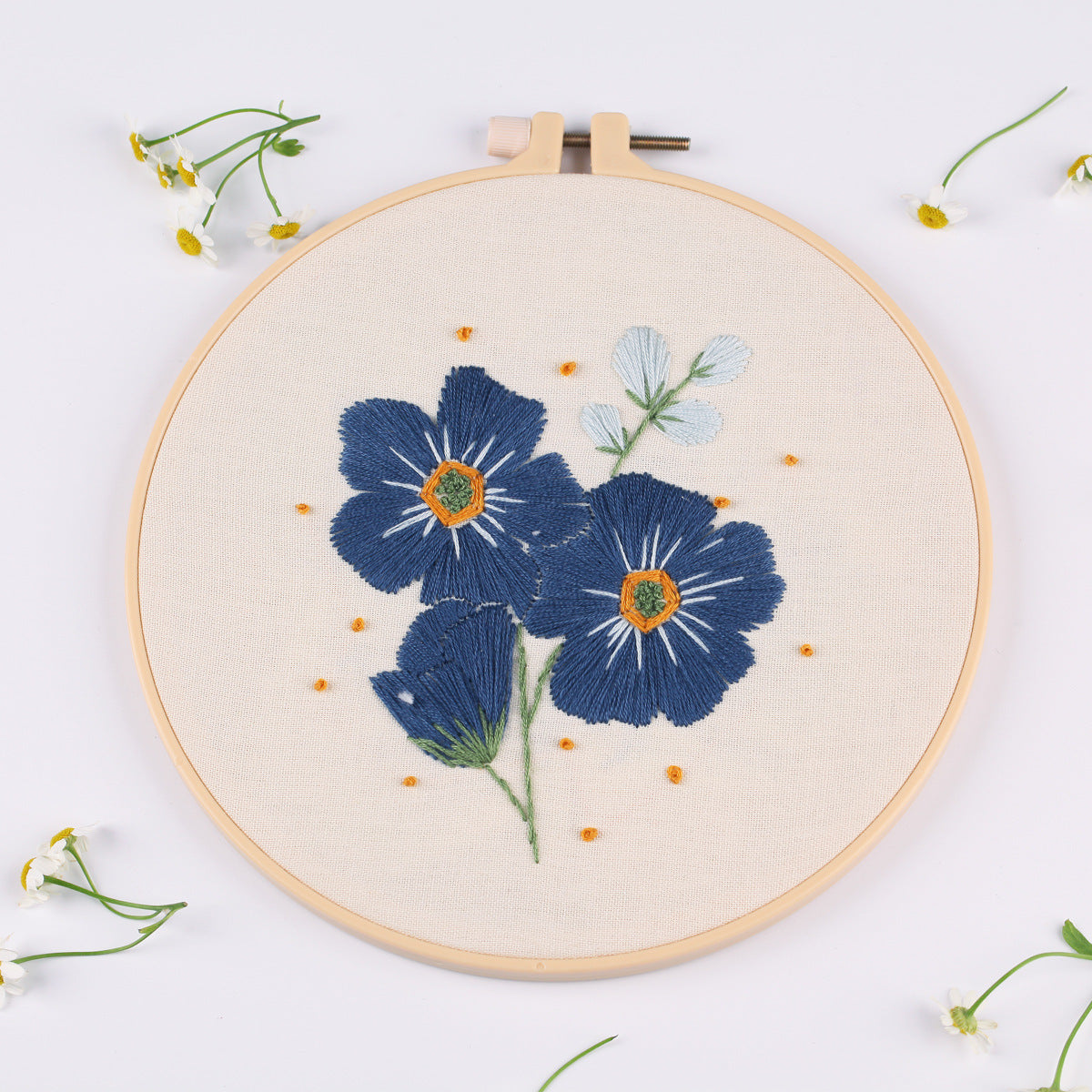 HKM-138771 European Style Floral Cross Stitch DIY Embroidery Kit - Various Designs, 30x30CM Canvas