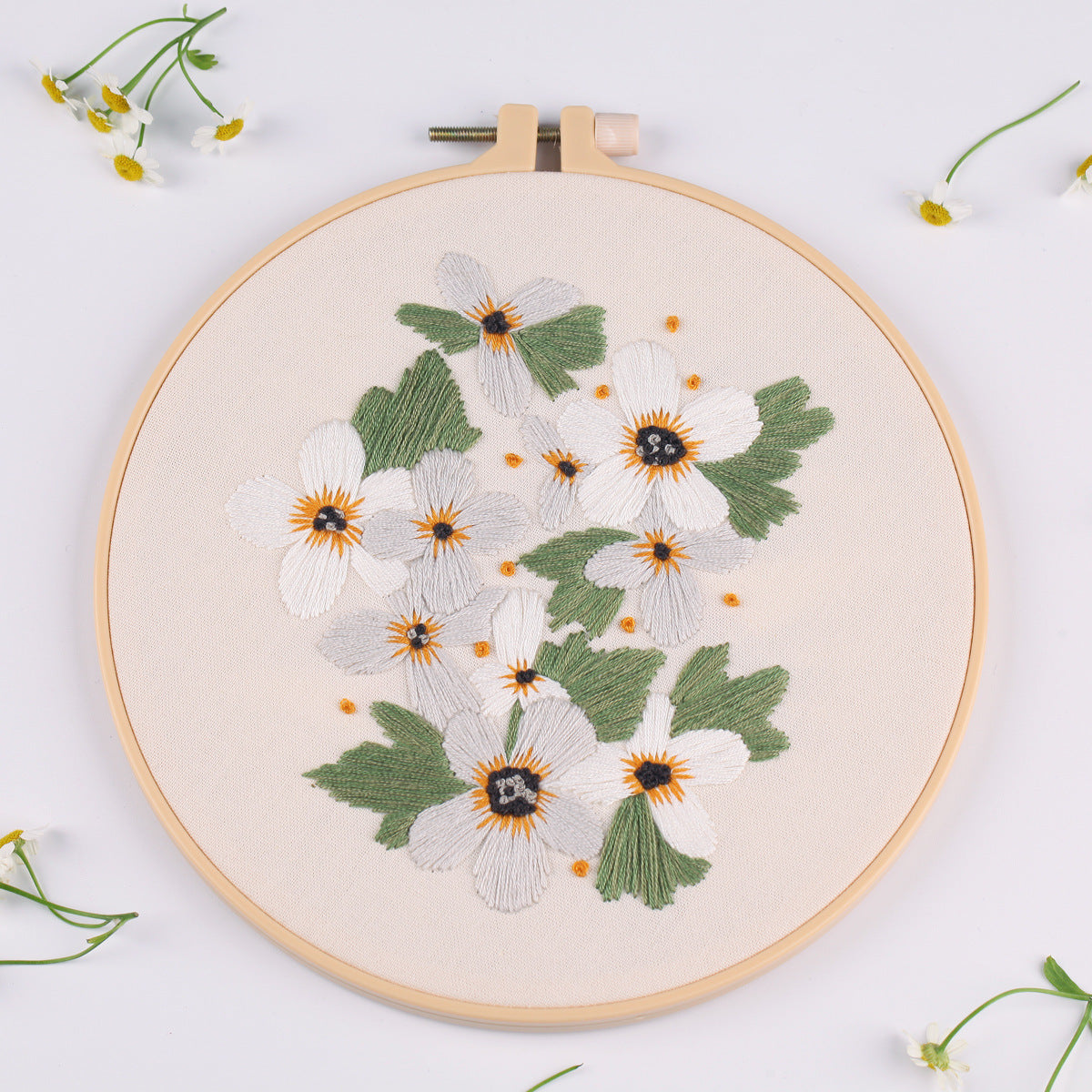 HKM-138771 European Style Floral Cross Stitch DIY Embroidery Kit - Various Designs, 30x30CM Canvas