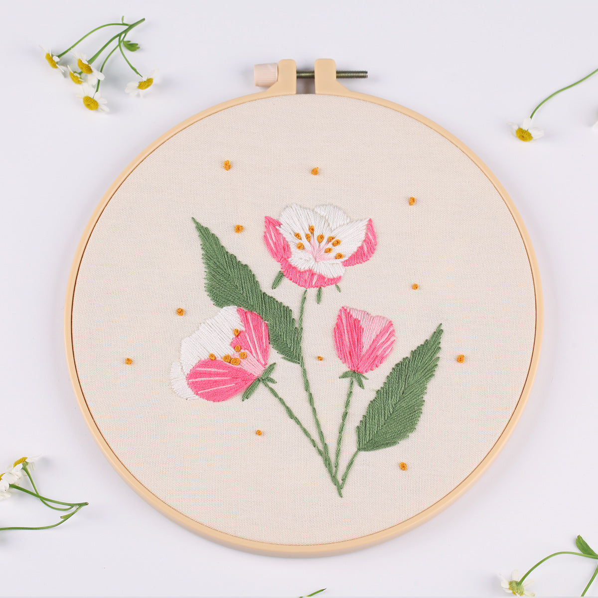 HKM-138771 European Style Floral Cross Stitch DIY Embroidery Kit - Various Designs, 30x30CM Canvas
